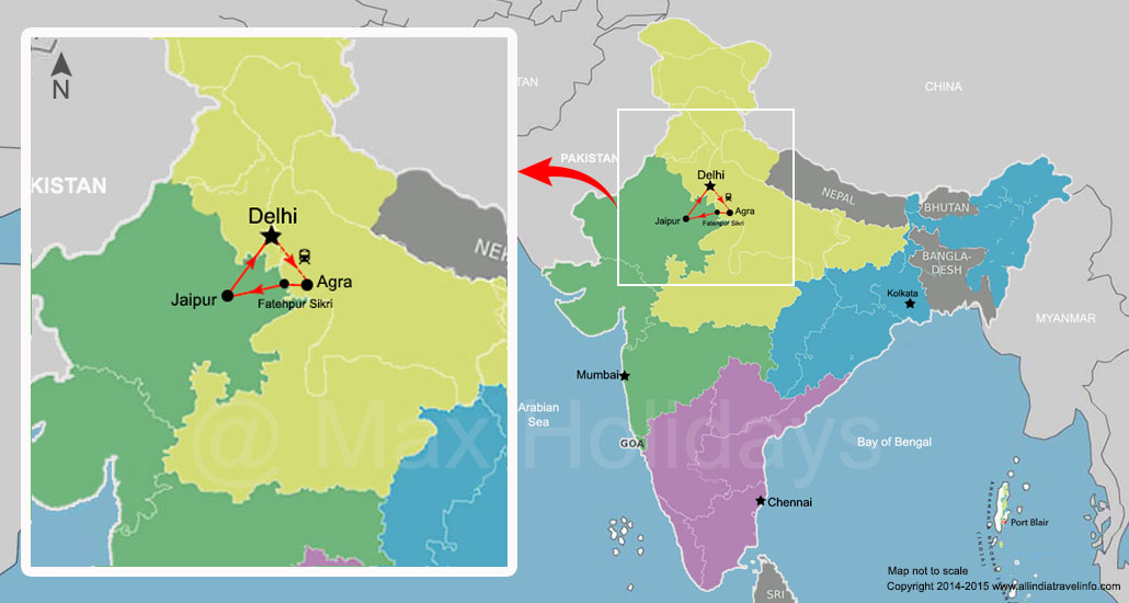 golden triangle tour map